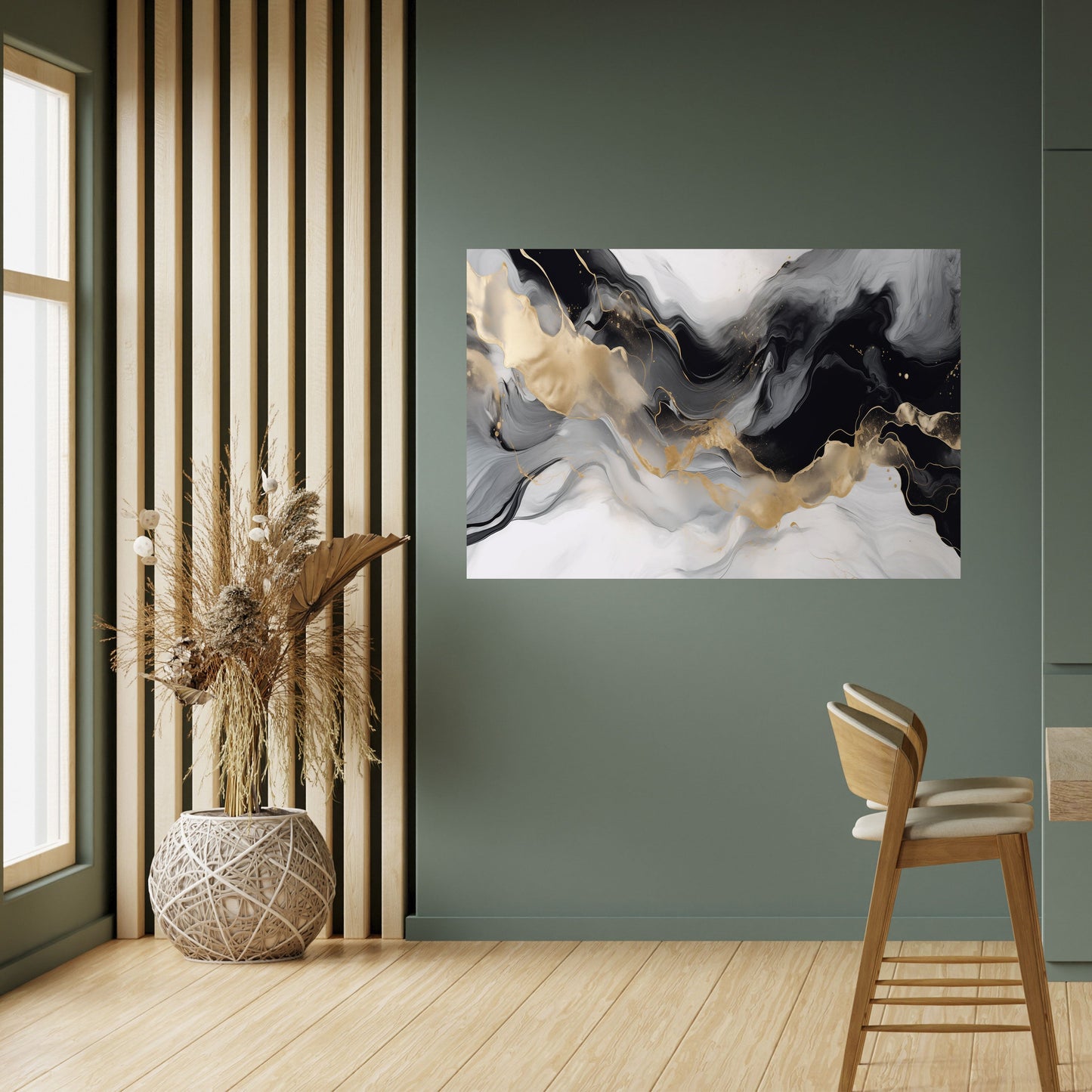 Poster orizzontale staccabile e attaccabile CONFUSIONE IN BIANCO E NERO