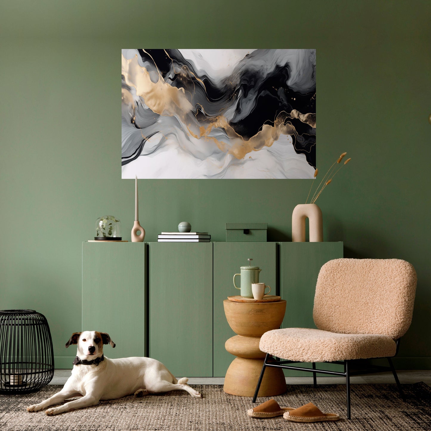 Poster orizzontale staccabile e attaccabile CONFUSIONE IN BIANCO E NERO