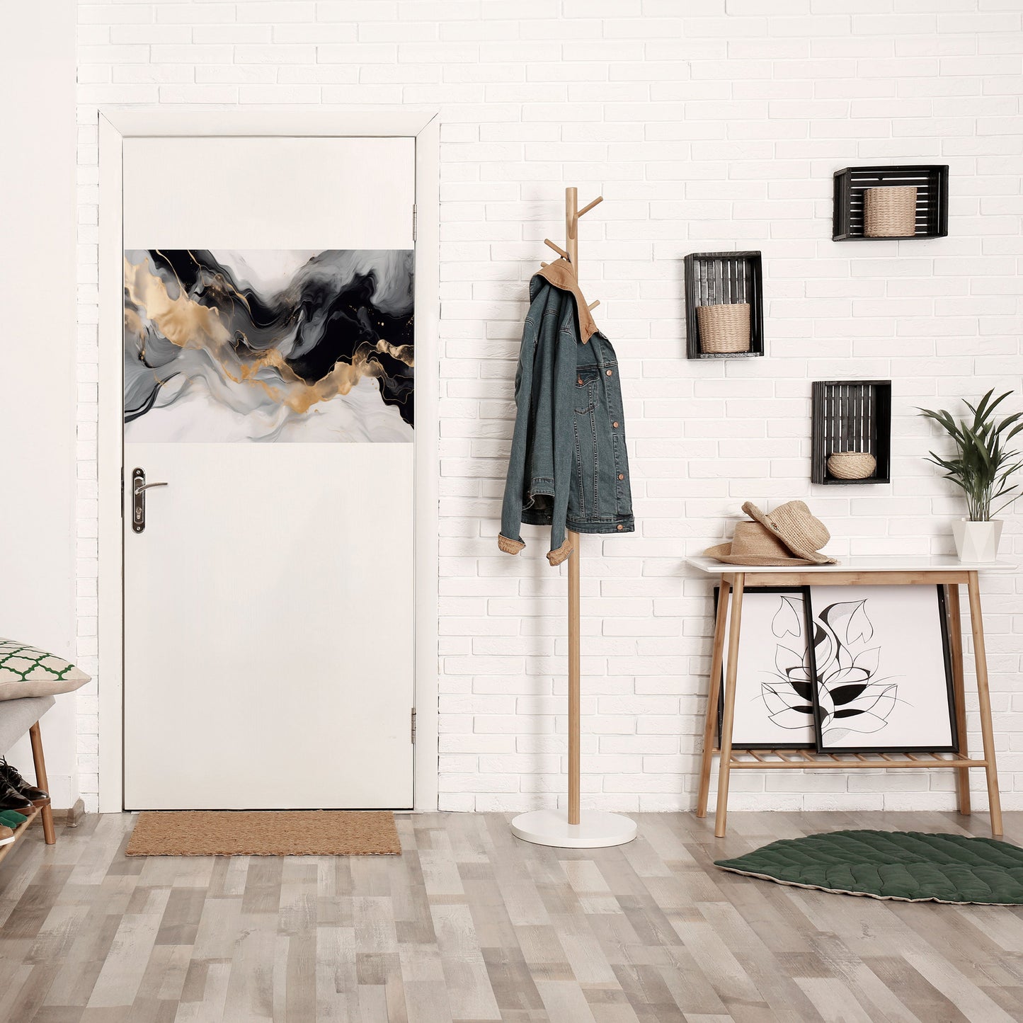 Poster orizzontale staccabile e attaccabile CONFUSIONE IN BIANCO E NERO