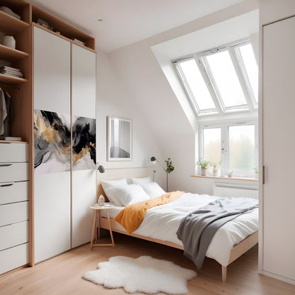 Poster orizzontale staccabile e attaccabile CONFUSIONE IN BIANCO E NERO