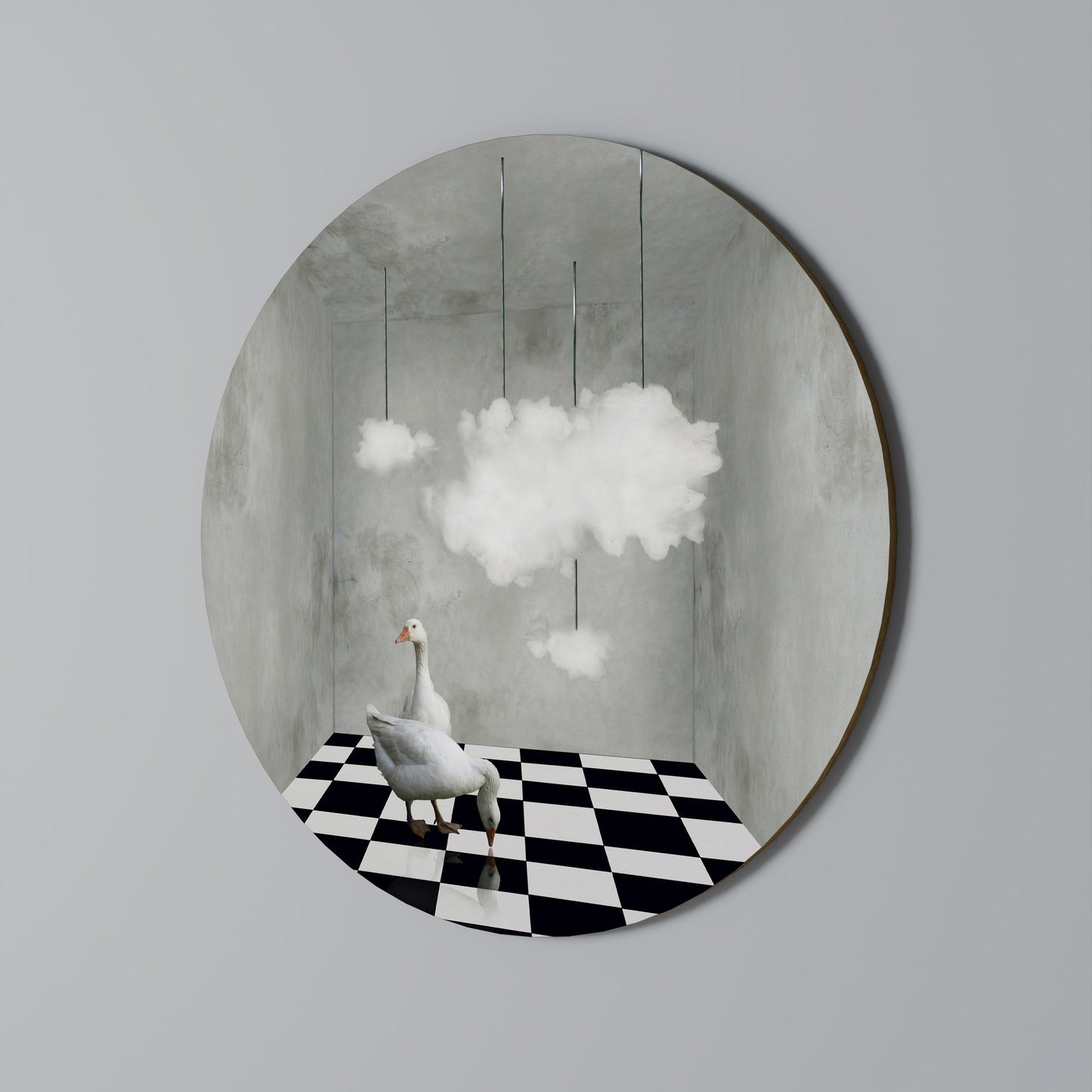CHESS CLOUD SWAN Decorazione da Parete Rotonda