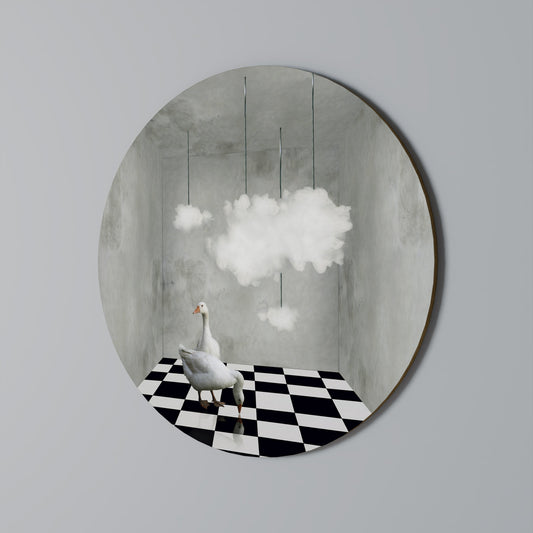 CHESS CLOUD SWAN Decorazione da Parete Rotonda