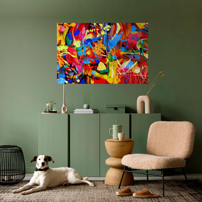 Poster orizzontale staccabile e attaccabile "ABSTRACT RHAPSODY"