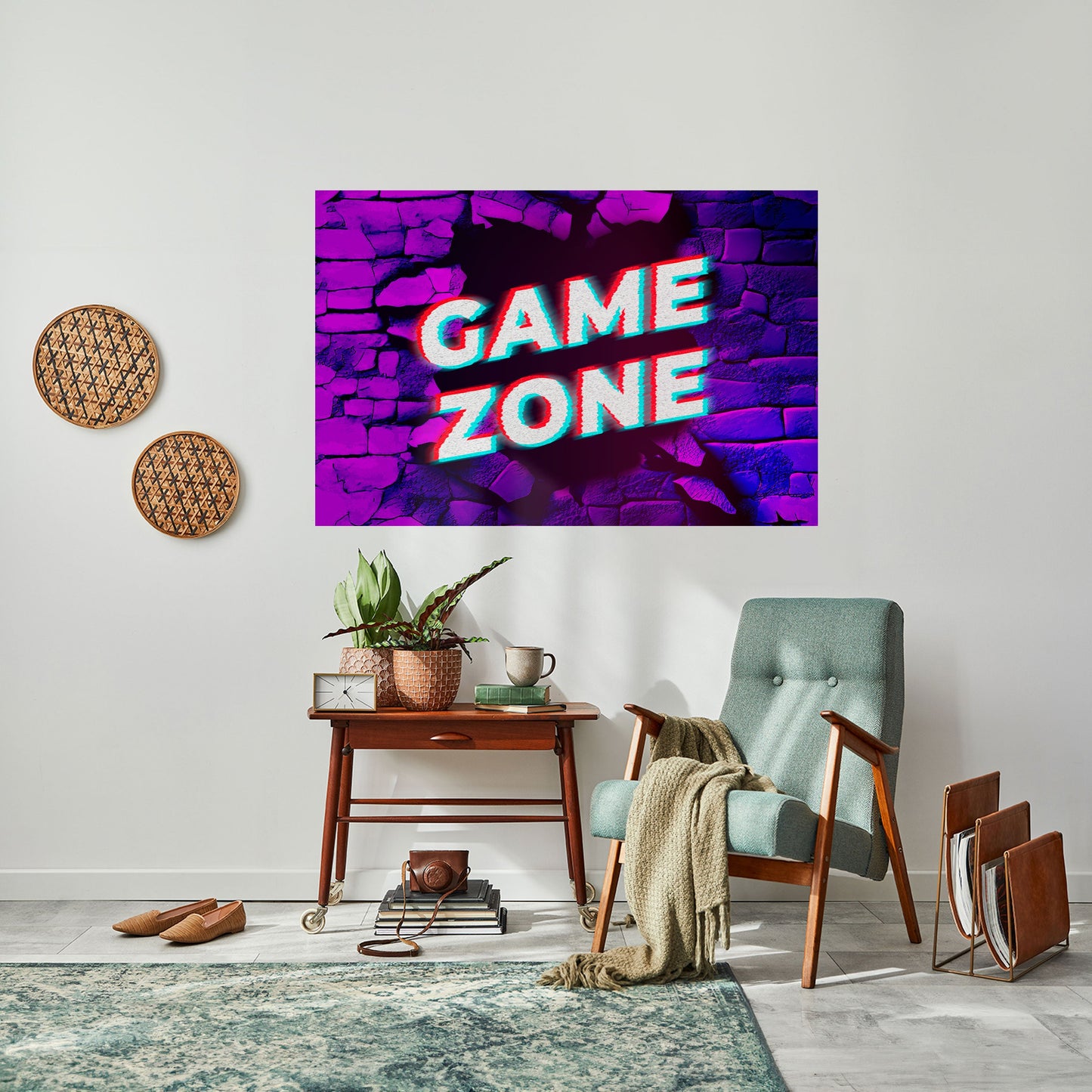 Poster orizzontale staccabile e attaccabile LUMINOUS GAME ZONE