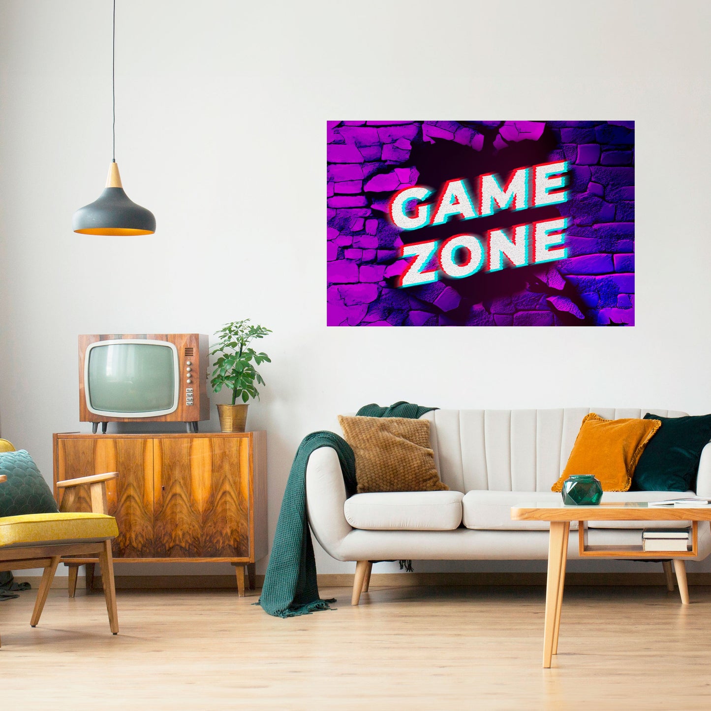 Poster orizzontale staccabile e attaccabile LUMINOUS GAME ZONE