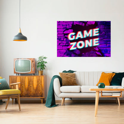 Poster orizzontale staccabile e attaccabile LUMINOUS GAME ZONE