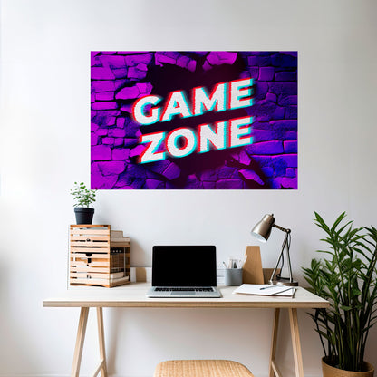 Poster orizzontale staccabile e attaccabile LUMINOUS GAME ZONE