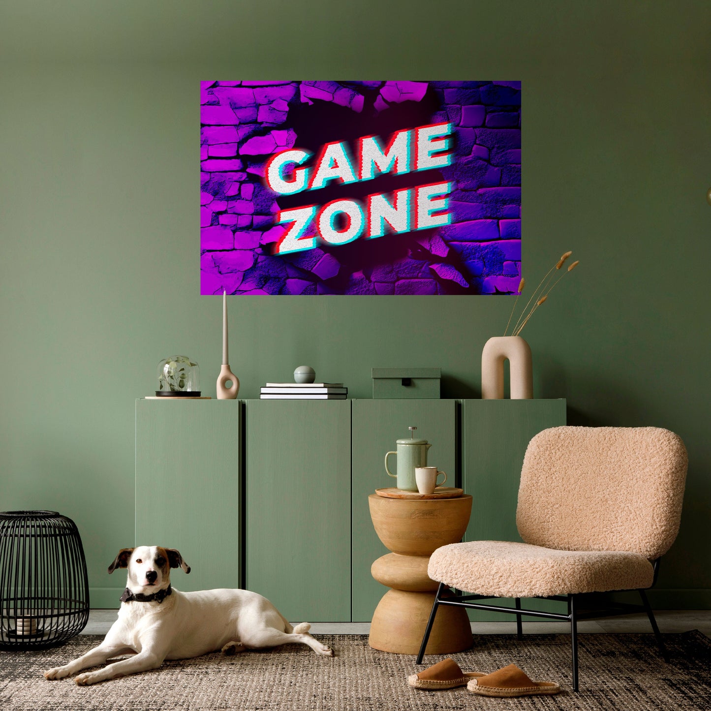 Poster orizzontale staccabile e attaccabile LUMINOUS GAME ZONE