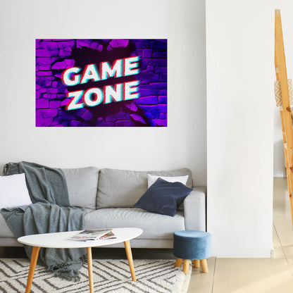 Poster orizzontale staccabile e attaccabile LUMINOUS GAME ZONE