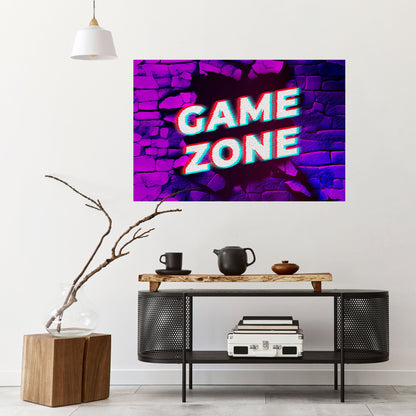 Poster orizzontale staccabile e attaccabile LUMINOUS GAME ZONE