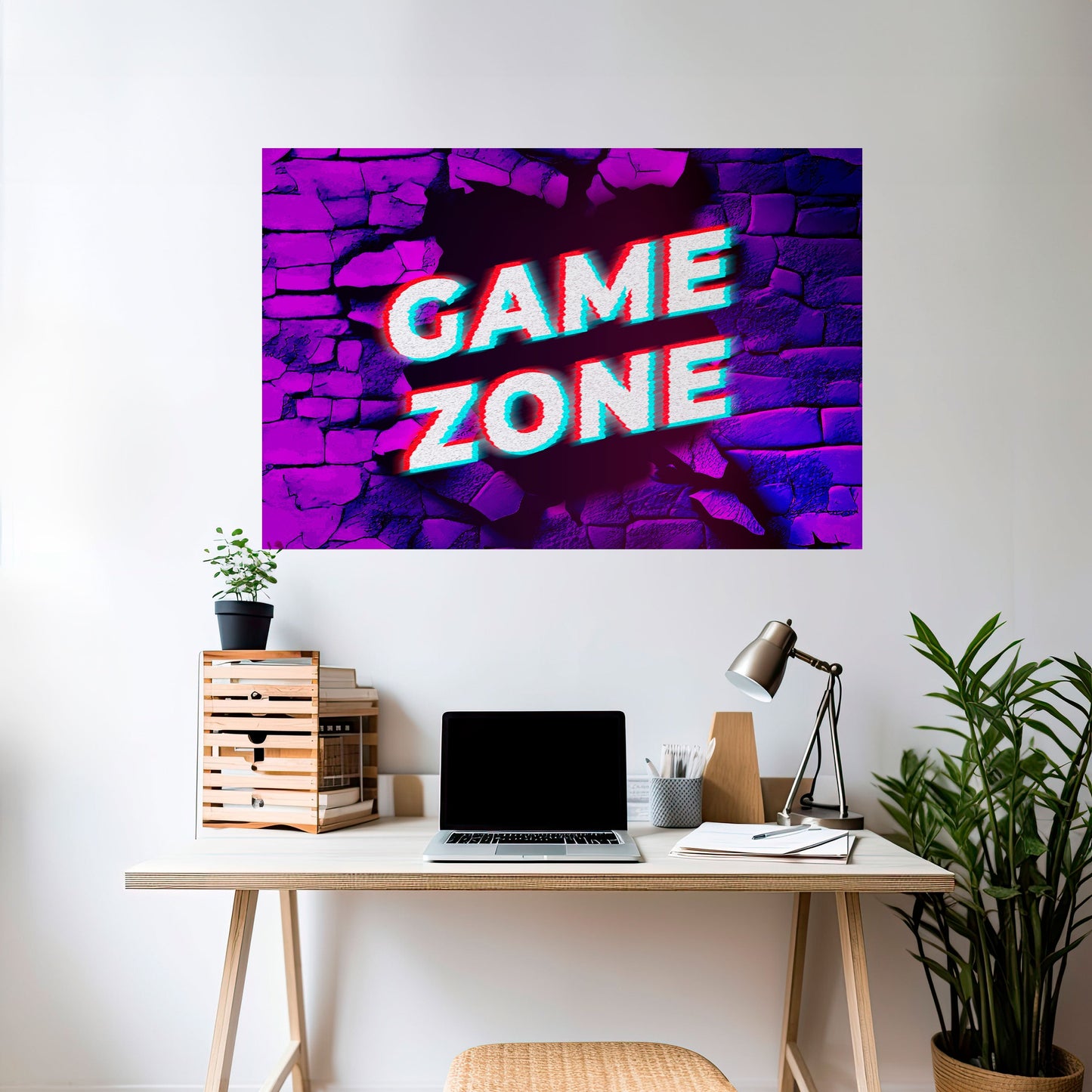 Poster orizzontale staccabile e attaccabile LUMINOUS GAME ZONE