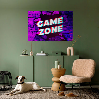 Poster orizzontale staccabile e attaccabile LUMINOUS GAME ZONE