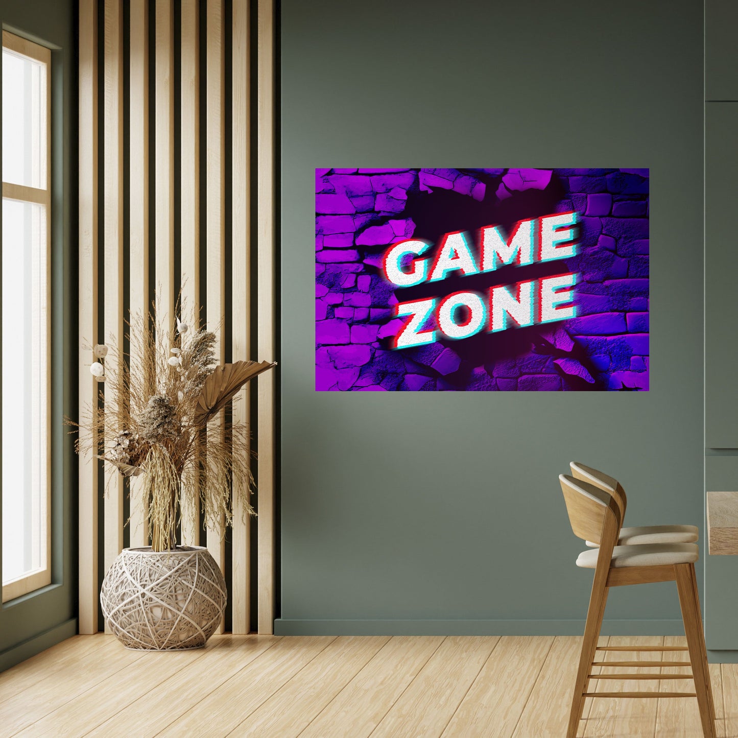 Poster orizzontale staccabile e attaccabile LUMINOUS GAME ZONE