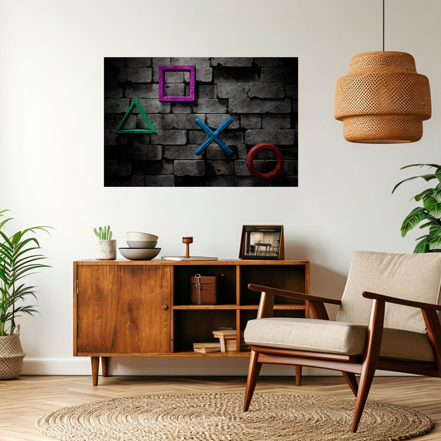 ICONE DELLA CONSOLE SOTTERRANEA Poster orizzontale staccabile e attaccabile