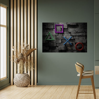 ICONE DELLA CONSOLE SOTTERRANEA Poster orizzontale staccabile e attaccabile