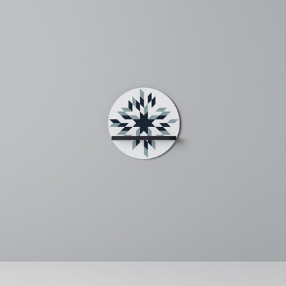 DAWN MOSAIC Round Art Shelf In Black Finish