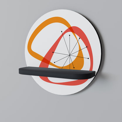 VIBRANT SUMMIT Round Art Shelf In Black Finish