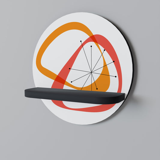 VIBRANT SUMMIT Round Art Shelf In Black Finish