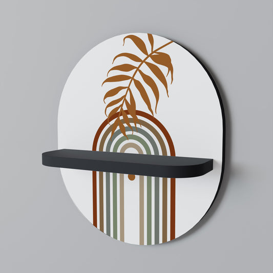 LEAF ON THE TOP Oval Art Shelf In Black Finish