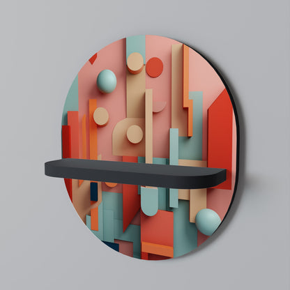 COLORBURST CONSTRUCT Mensola Ovale Decorativa con Finitura Nera