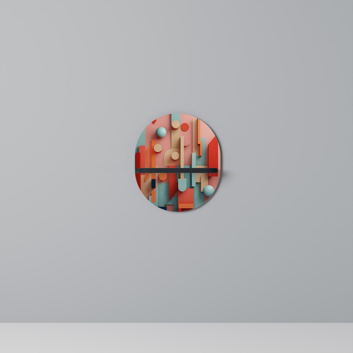 COLORBURST CONSTRUCT Mensola Ovale Decorativa con Finitura Nera