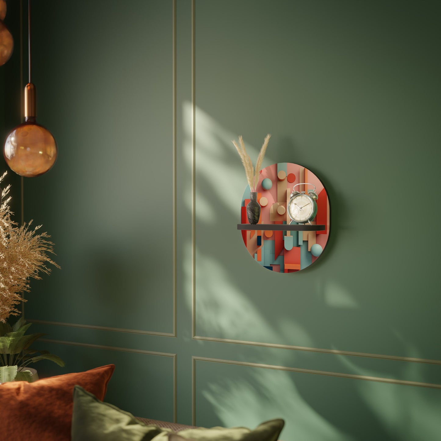 COLORBURST CONSTRUCT Mensola Ovale Decorativa con Finitura Nera