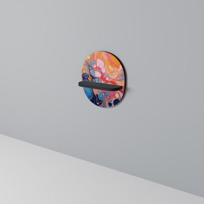 INKED ILLUSIONS Oval Art Shelf In Black Finish