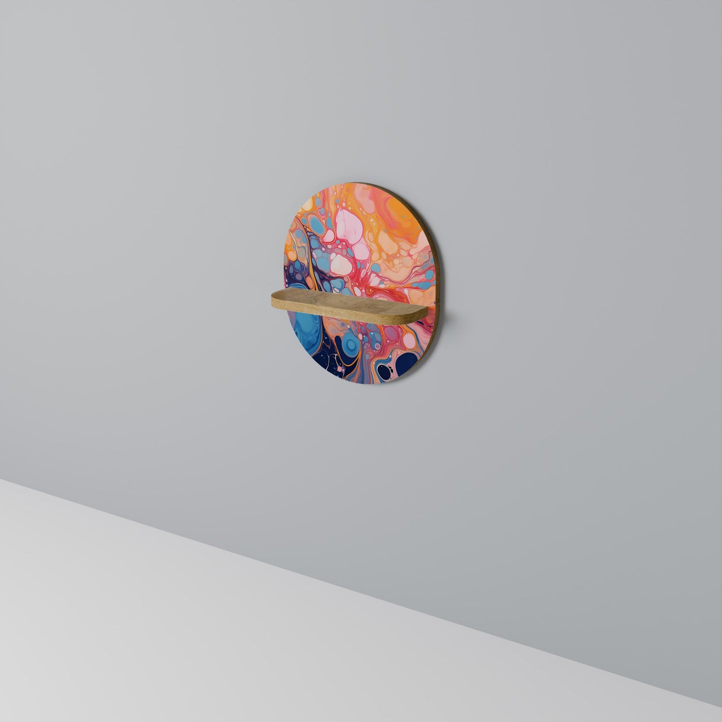 INKED ILLUSIONS Mensola Ovale Decorativa in Effetto Rovere