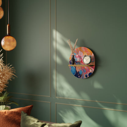 INKED ILLUSIONS Mensola Ovale Decorativa in Effetto Rovere