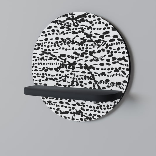 LUNAR LOOM Round Art Shelf In Black Finish