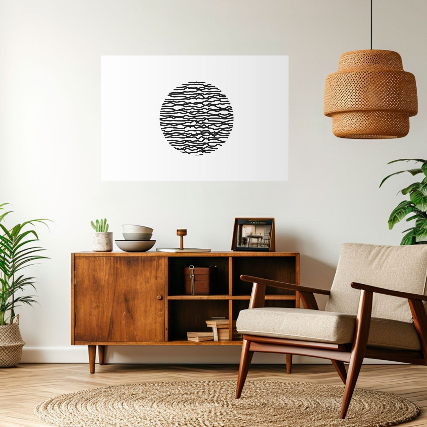 Poster orizzontale staccabile e attaccabile LUNA LINES