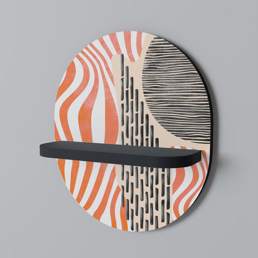 SUBLIME SYNTHESIS Oval Art Shelf In Black Finish