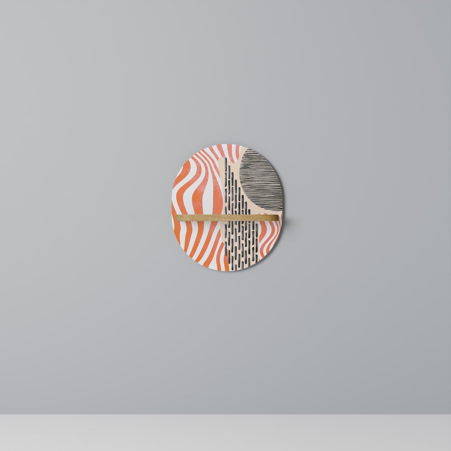 SUBLIME SYNTHESIS Mensola Ovale Decorativa in Effetto Rovere