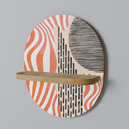 SUBLIME SYNTHESIS Mensola Ovale Decorativa in Effetto Rovere