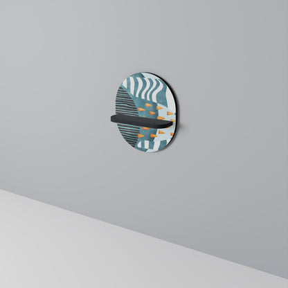 SHROUDED SHAPES Oval Art Shelf In Black Finish