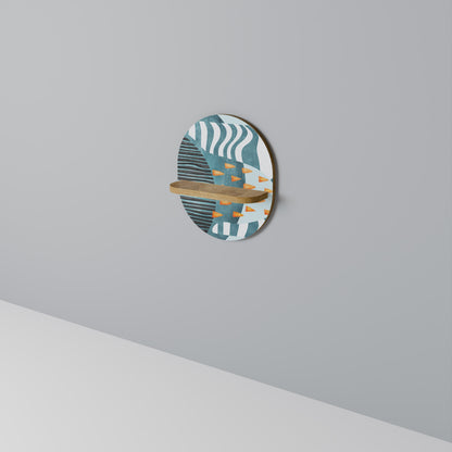 SHROUDED SHAPES Mensola Ovale Decorativa in Effetto Rovere