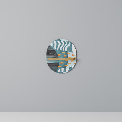 SHROUDED SHAPES Mensola Ovale Decorativa in Effetto Rovere