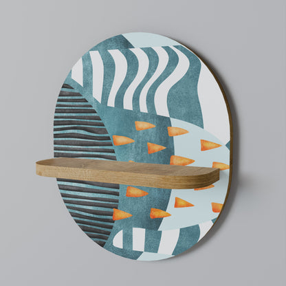 SHROUDED SHAPES Mensola Ovale Decorativa in Effetto Rovere