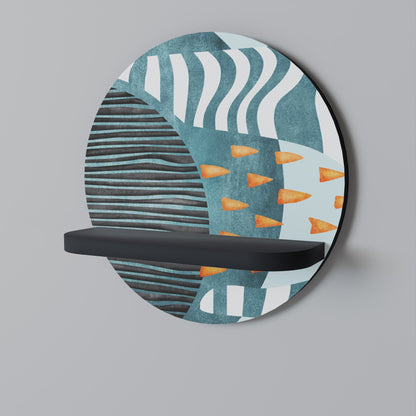 SHROUDED SHAPES Mensola Rotonda Decorativa con Finitura Nera