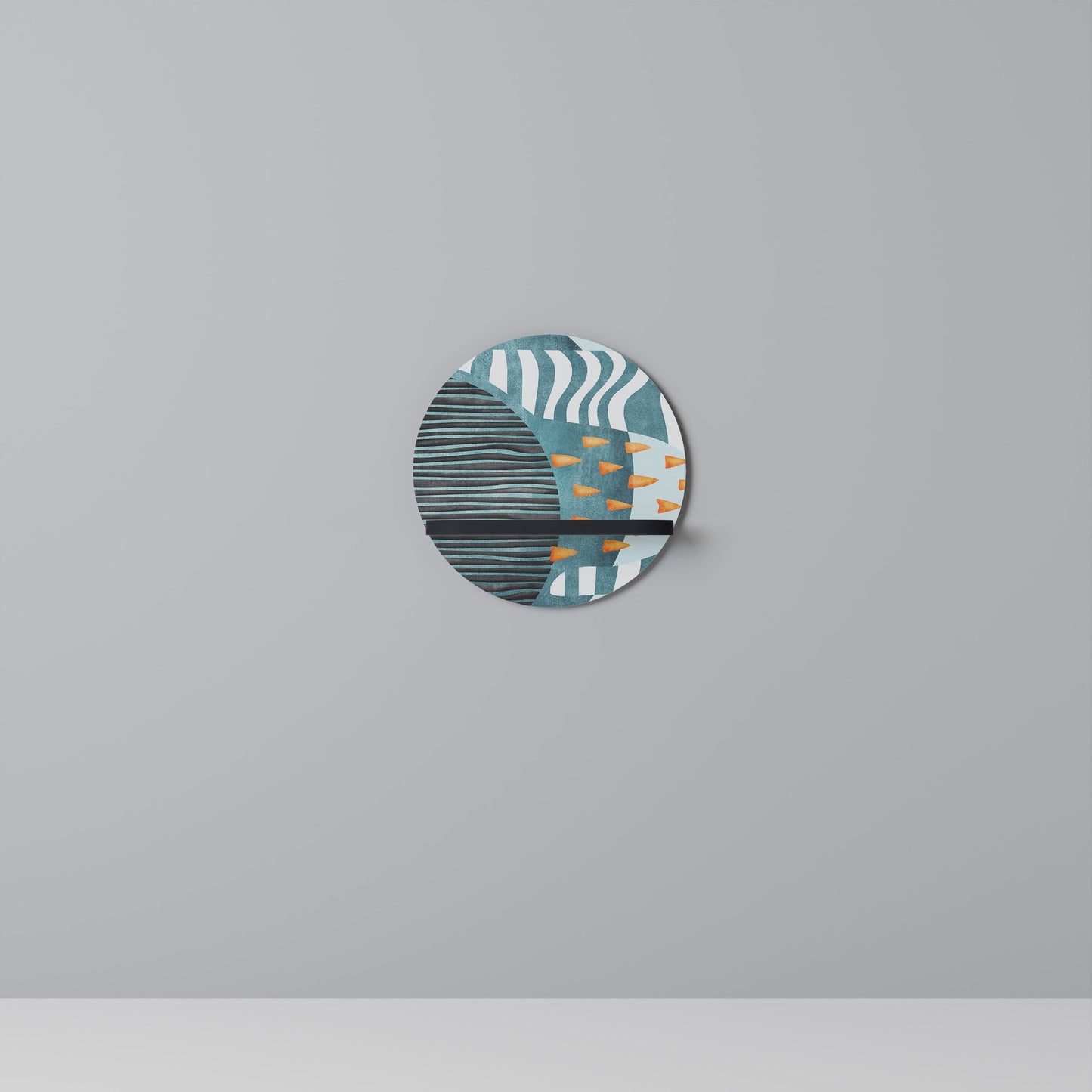 SHROUDED SHAPES Mensola Rotonda Decorativa con Finitura Nera