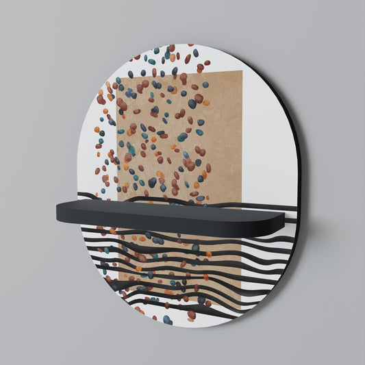 IMAGINARY RAIN Oval Art Shelf In Black Finish