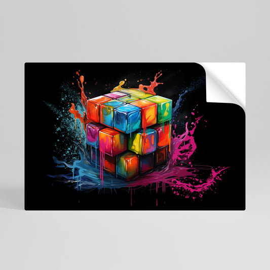 Poster orizzontale staccabile e attaccabile CUBE FUSION