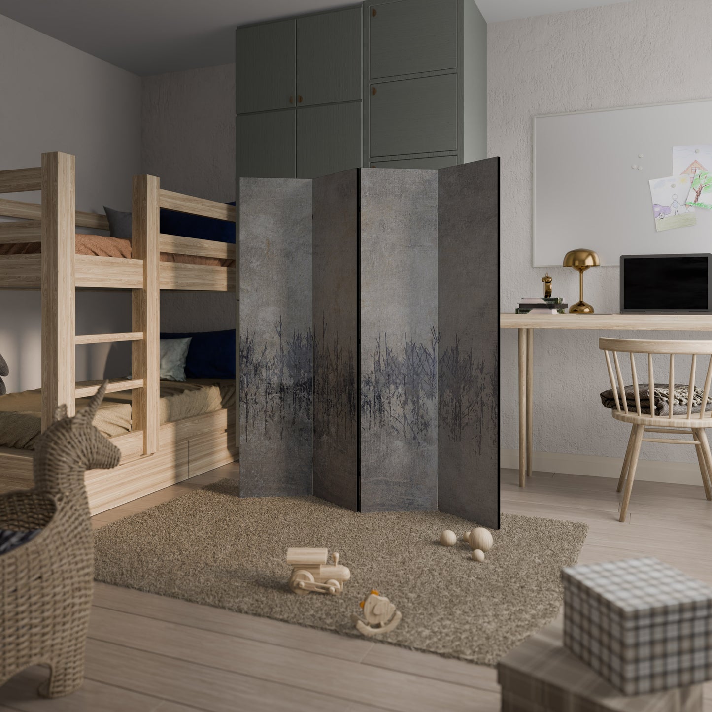 GHOSTS OF NATURE Divisorio decorativo per ambienti a 4 pannelli