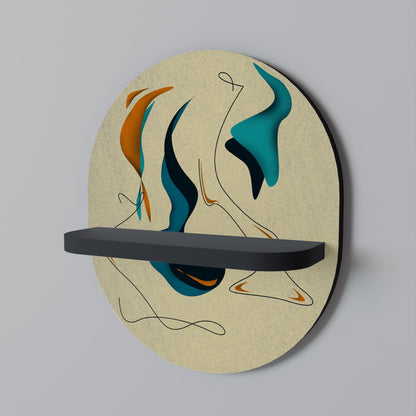 DREAMY DAZE Oval Art Shelf In Black Finish