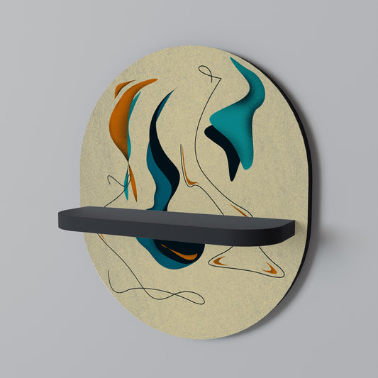 DREAMY DAZE Oval Art Shelf In Black Finish