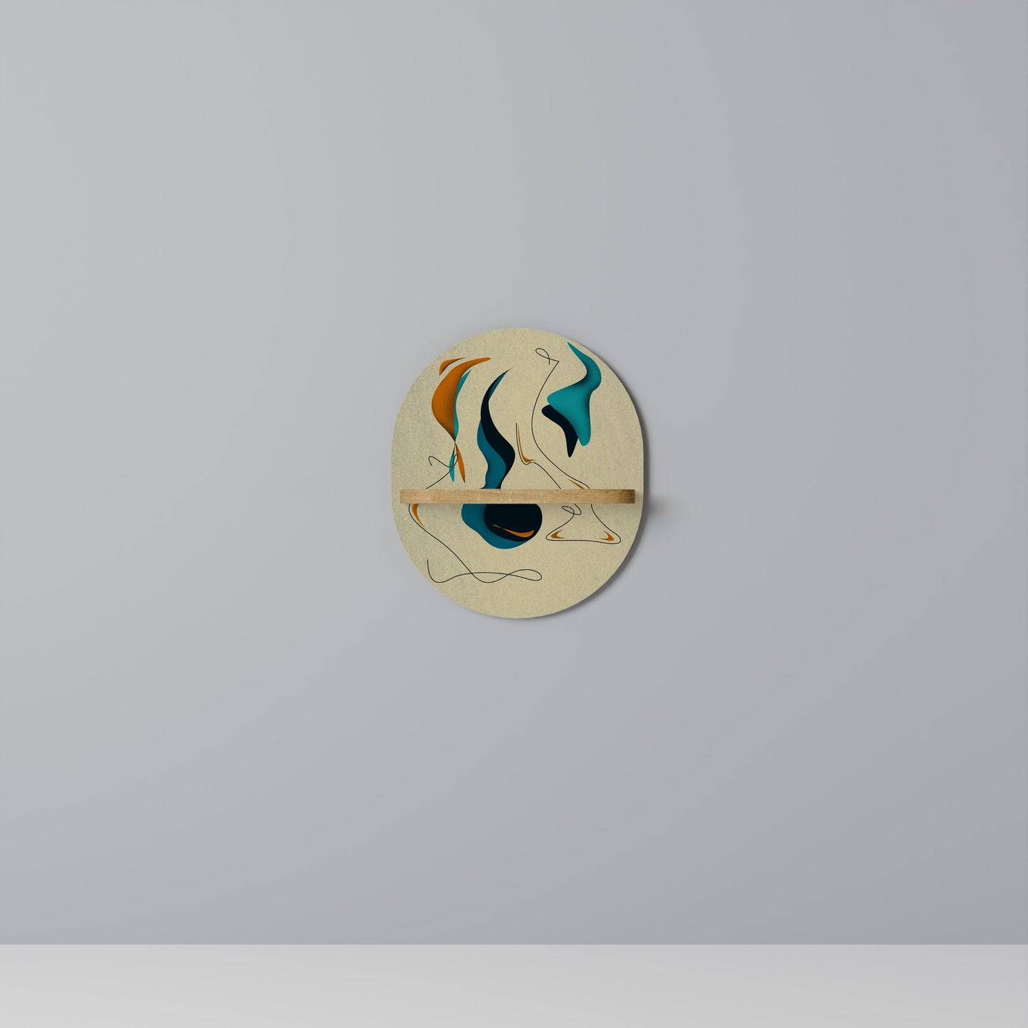 DREAMY DAZE Mensola Ovale Decorativa in Effetto Rovere