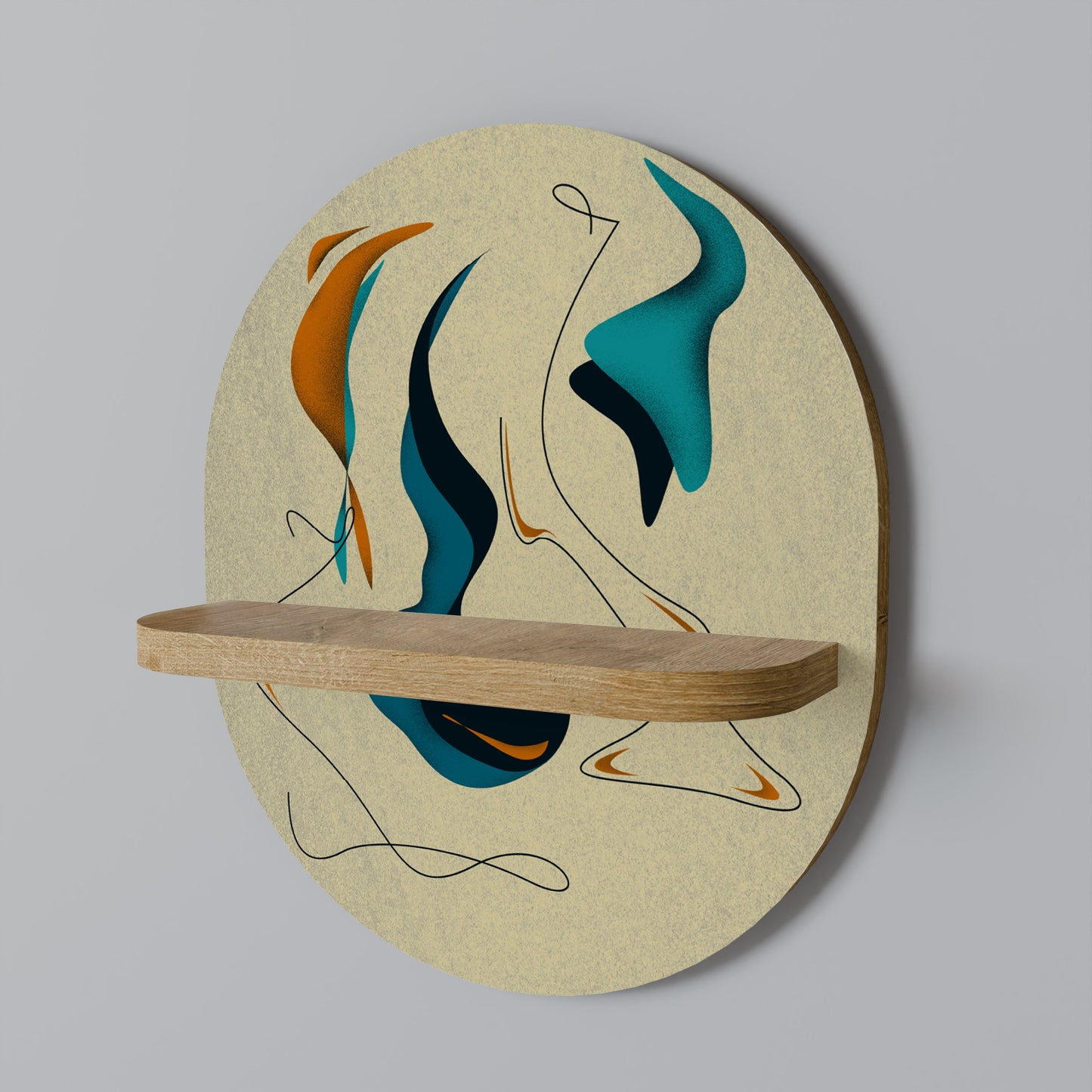 DREAMY DAZE Mensola Ovale Decorativa in Effetto Rovere