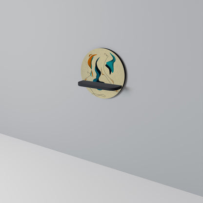 DREAMY DAZE Mensola Rotonda Decorativa con Finitura Nera