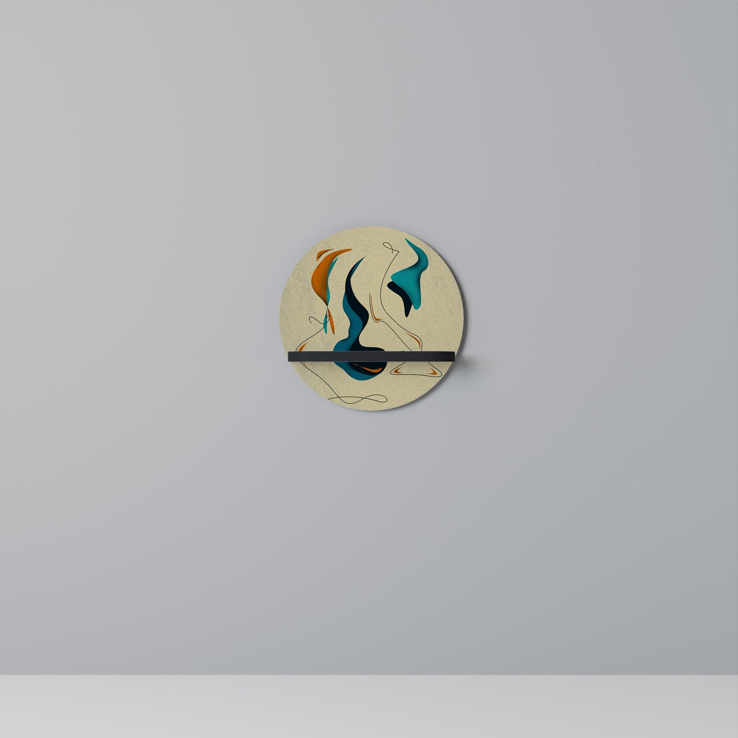 DREAMY DAZE Mensola Rotonda Decorativa con Finitura Nera