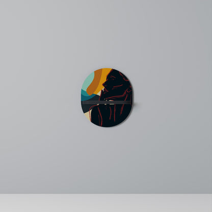 SILHOUETTE SONATA Oval Art Shelf In Black Finish